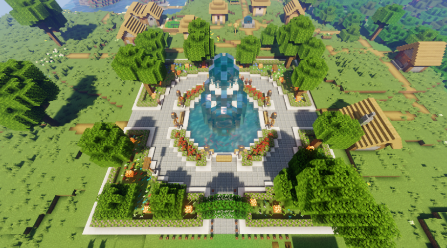 《我的世界》喷泉广场制作攻略图十七
